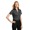 Port Authority Women's Black Heather Heathered Silk Touch Performance Polo