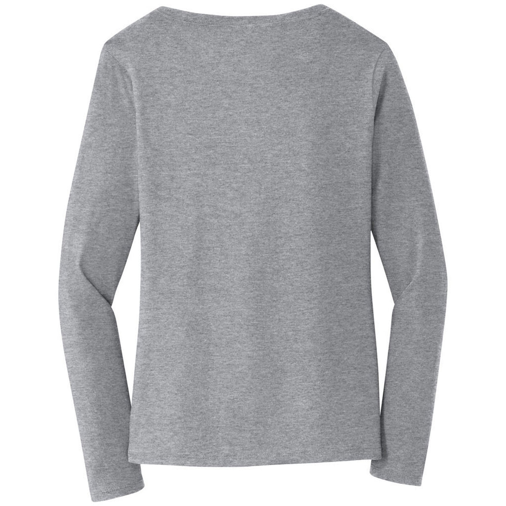 Port & Company Women's Athletic Heather Long Sleeve Fan Favorite V-Neck Tee