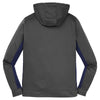Sport-Tek Women's Dark Smoke Grey/Navy Sport-Wick Fleece Colorblock Hooded Pullover