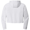 Sport-Tek Women's White Triad Solid PosiCharge Tri-Blend Wicking Fleece Crop Hoodie