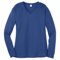 Sport-Tek Women's True Royal Long Sleeve PosiCharge Competitor V-Neck Tee