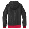 Sport-Tek Women's Black/True Red Embossed Hooded Wind Jacket