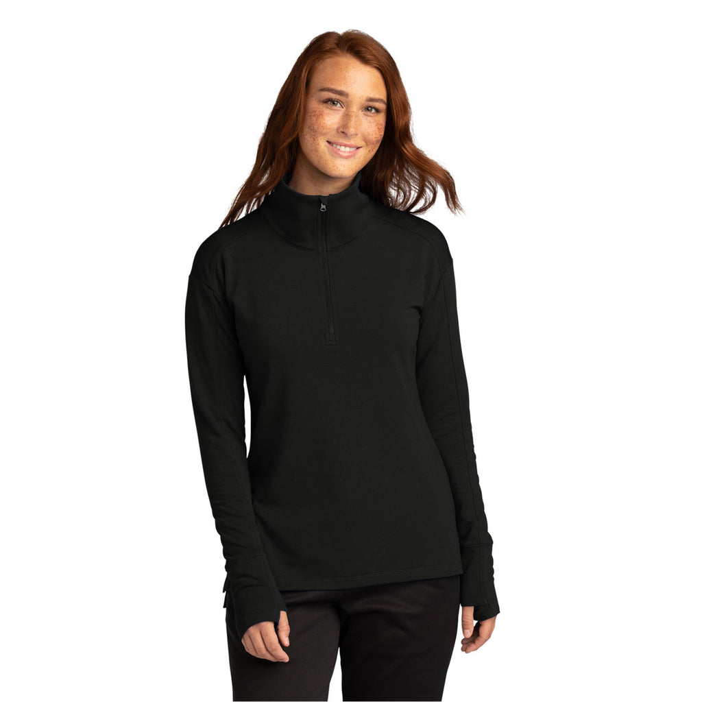 Sport-Tek Women's Black Sport-Wick Flex Fleece 1/4-Zip