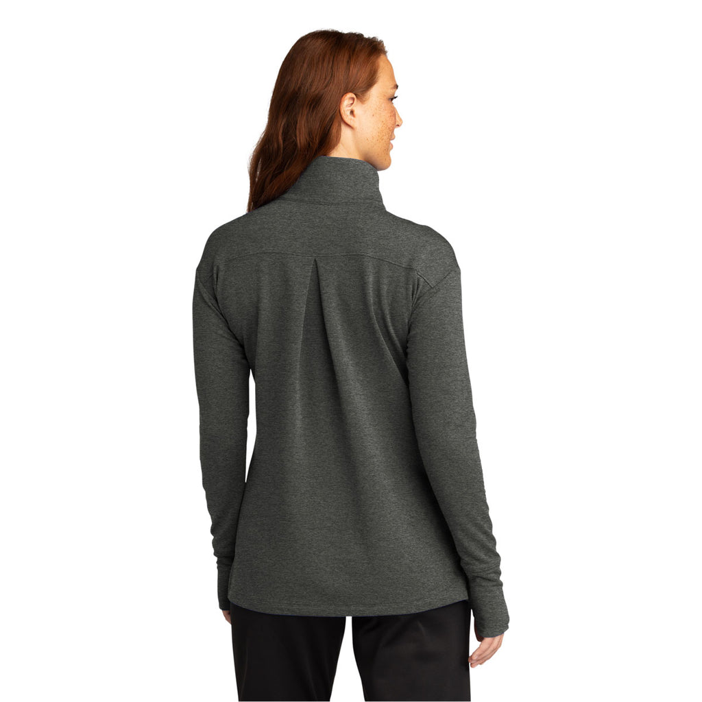 Sport-Tek Women's Dark Grey Heather Sport-Wick Flex Fleece 1/4-Zip