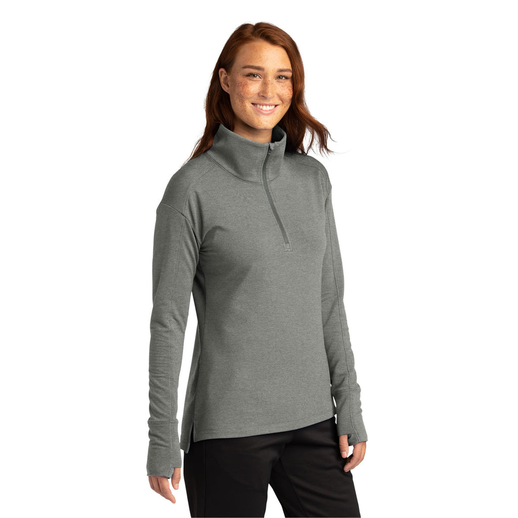 Sport-Tek Women's Light Grey Heather Sport-Wick Flex Fleece 1/4-Zip