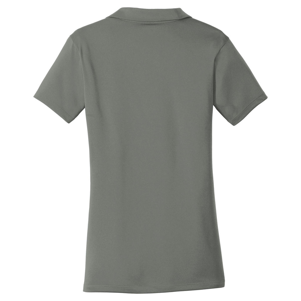 Sport-Tek Women's Dark Smoke Grey/Black Contrast PosiCharge Tough Polo