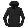 Sport-Tek Women's Black/White Colorblock Hooded Raglan Jacket