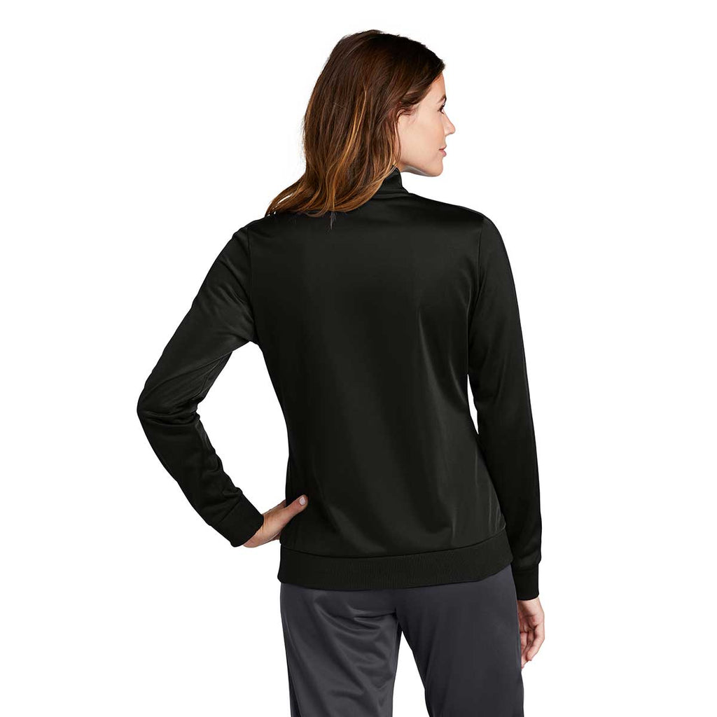 Sport-Tek Women's Black/Black Tricot Track Jacket