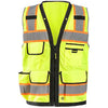 OccuNomix Men's Yellow Solid/Mesh Heavy Duty Two-Tone Surveyor Vest with Zipper