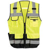 OccuNomix Men's Yellow Solid/Mesh Heavy Duty Black Bottom Surveyor Vest with Zipper