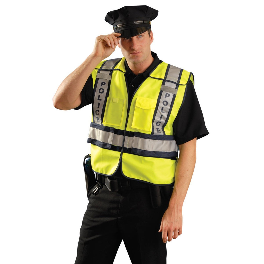 OccuNomix Men's Yellow Premium Solid Public Safety Police Vest