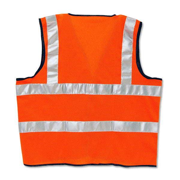 OccuNomix Men's Orange High Visibility Premium Mesh Dual Stripe Safety Vest