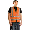 OccuNomix Orange High Visibility Premium Solid Dual Stripe Surveyor Vests