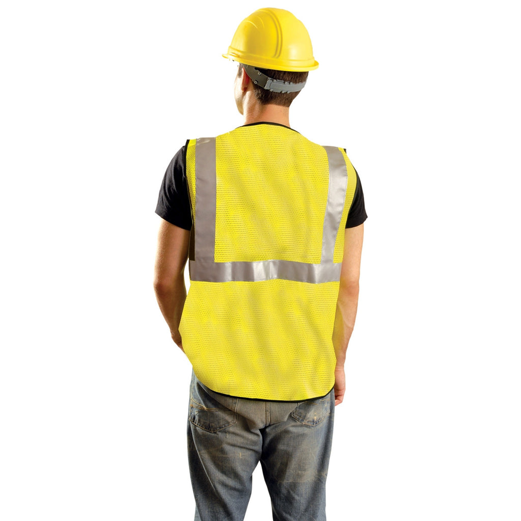 OccuNomix Men's Yellow High Visibility Premium Mesh Standard Safety Vest