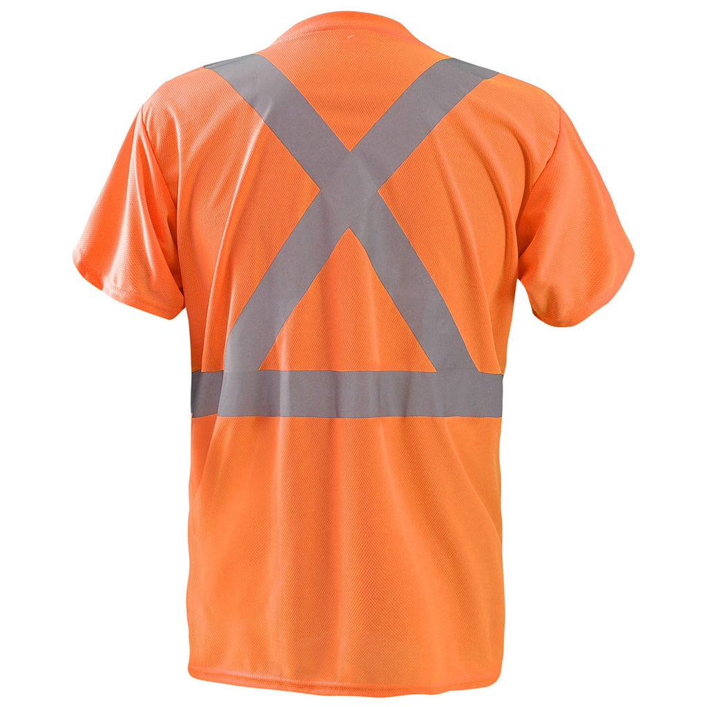 OccuNomix Men's Orange Short Sleeve Wicking Birdseye X Back T-Shirt