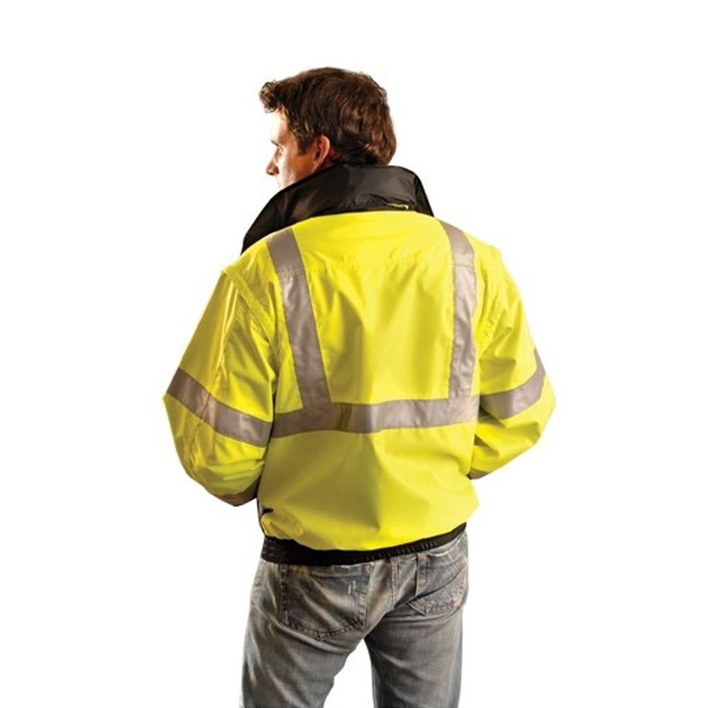 OccuNomix Men's Yellow Premium Four-Way Black Bottom Bomber Jacket