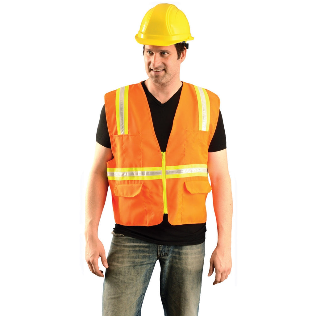 OccuNomix Men's Orange Classic Mesh Two-Tone Surveyor Vest
