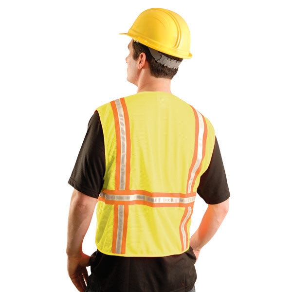 OccuNomix Men's Yellow Classic Mesh Two-Tone Surveyor Vest
