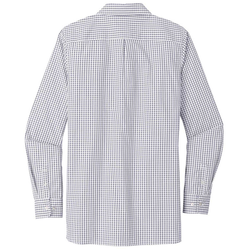 Port Authority Women's Gusty Grey/White Broadcloth Gingham Easy Care Shirt