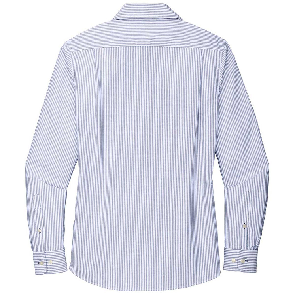 Port Authority Women's Oxford Blue/White SuperPro Oxford Stripe Shirt