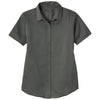 Port Authority Women's Storm Grey Short Sleeve SuperPro React Twill Shirt