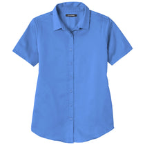 Port Authority Women's Ultramarine Blue Short Sleeve SuperPro React Twill Shirt