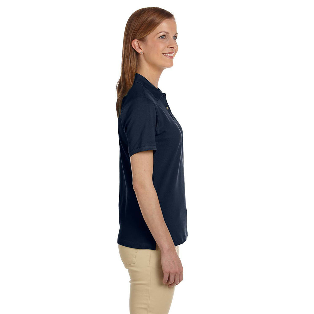 Harriton Women's Navy 6 oz. Ringspun Cotton Pique Short-Sleeve Polo