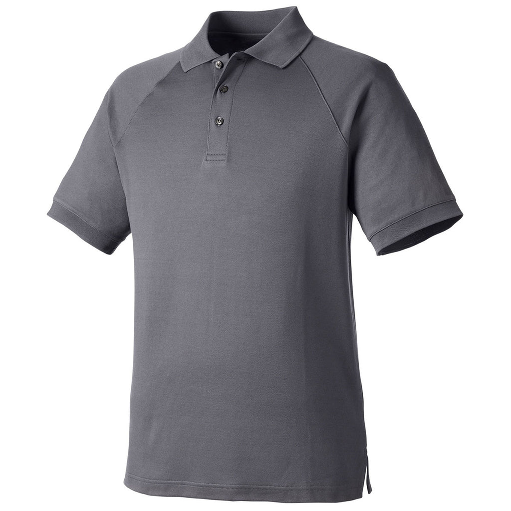 Harriton Men's Dark Charcoal Charge Snag and Soil Protect Polo