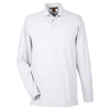 Harriton Men's White 5.6 oz. Easy Blend Long-Sleeve Polo
