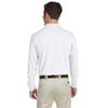Harriton Men's White 5.6 oz. Easy Blend Long-Sleeve Polo