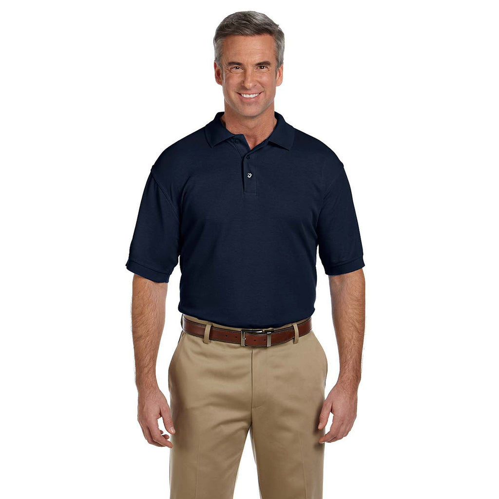 Harriton Men's Navy 5 oz. Blend-Tek Polo