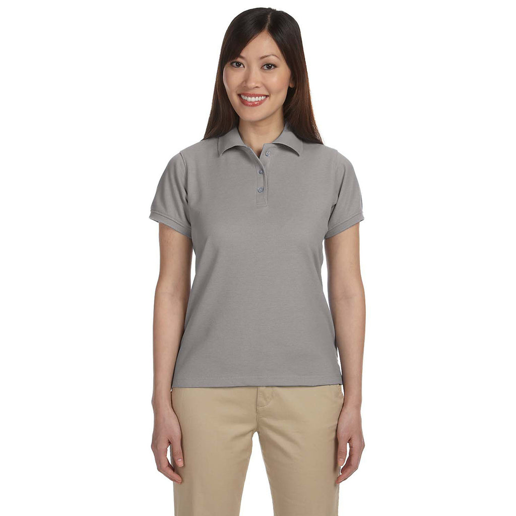 Harriton Women's Grey Heather 5 oz. Blend-Tek Polo