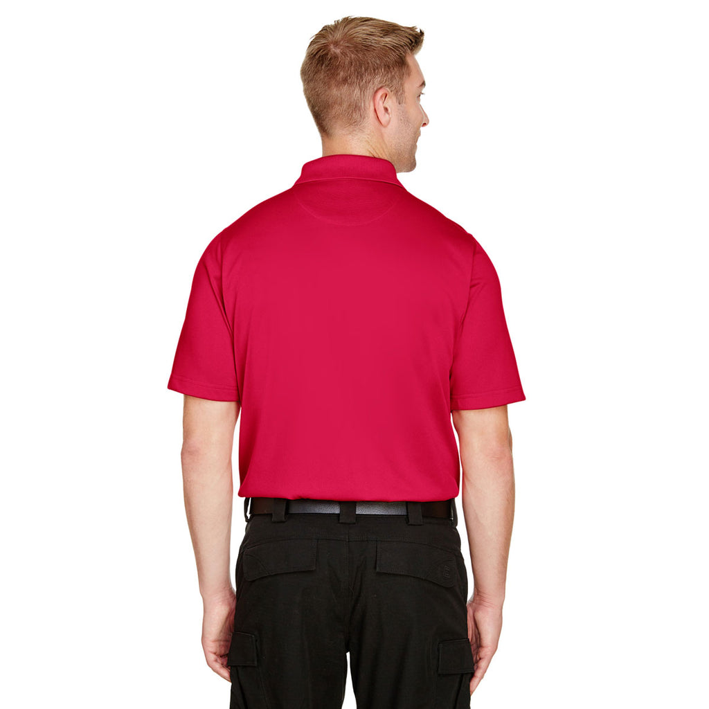 Harriton Men's Red Advantage Snag Protection Plus Polo