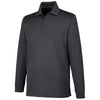 Harriton Men's Dark Charcoal Advantage Snag Protection Plus Long Sleeve Polo