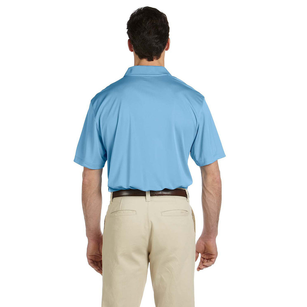 Harriton Men's Light Blue Micro-Pique Polo