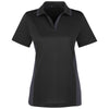 Harriton Women's Black/ Dark Charcoal Flash Snag Protection Plus Colorblock Polo