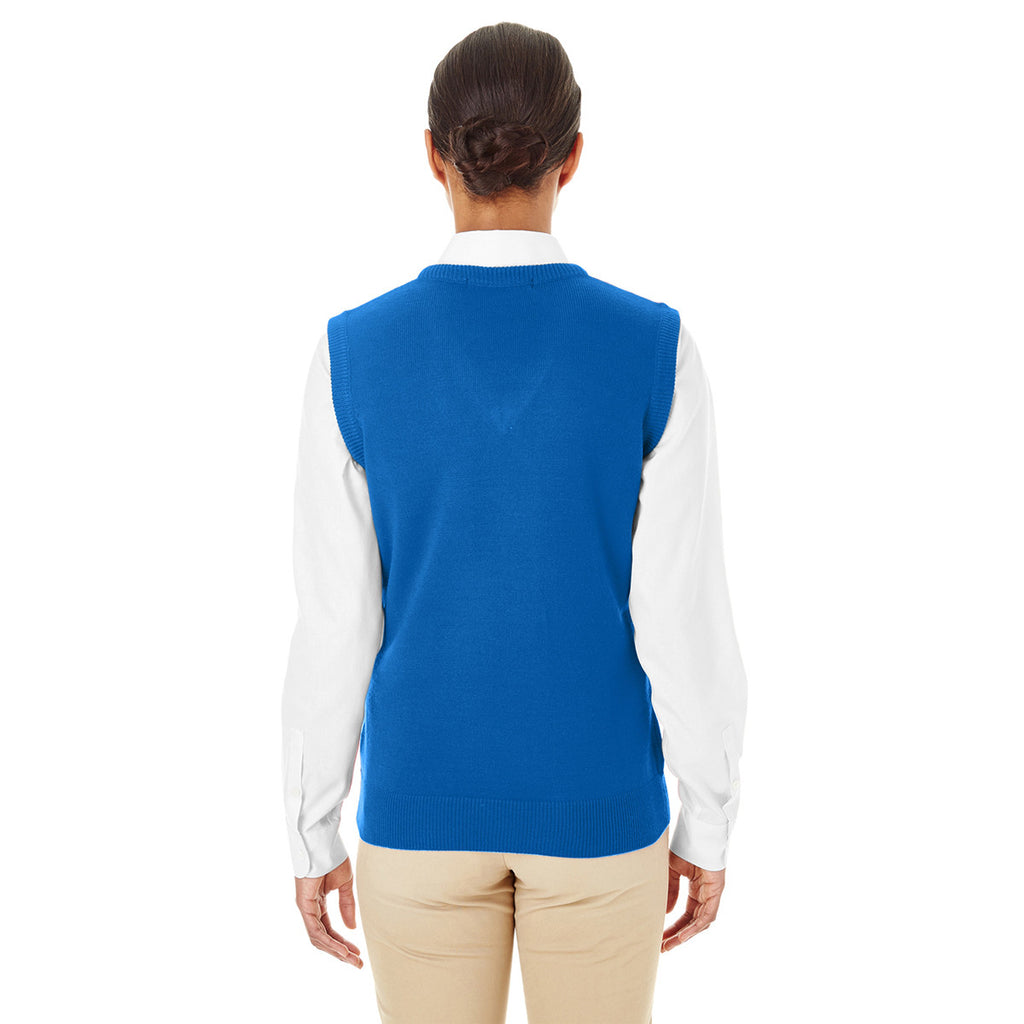 Harriton Women's True Royal Pilbloc V-Neck Sweater Vest