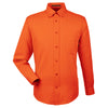 Harriton Men's Team Orange Easy Blend Long-Sleeve Twill Shirt with Stain-Release