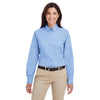Harriton Women's Industry Blue Foundation 100% Cotton Long-Sleeve Twill Shirt with Teflon