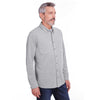 Harriton Men's Grey Heather SatinBloc Pique Fleece Shirt Jacket