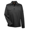 Harriton Men's Black Task Performance Fleece Quarter-Zip Jacket