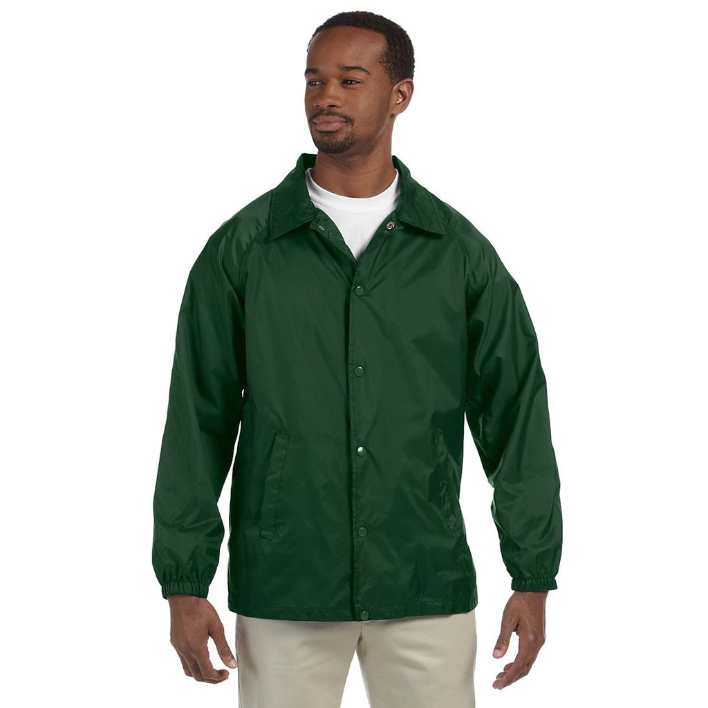 Harriton Men's Dark Green Nylon Staff Jacket