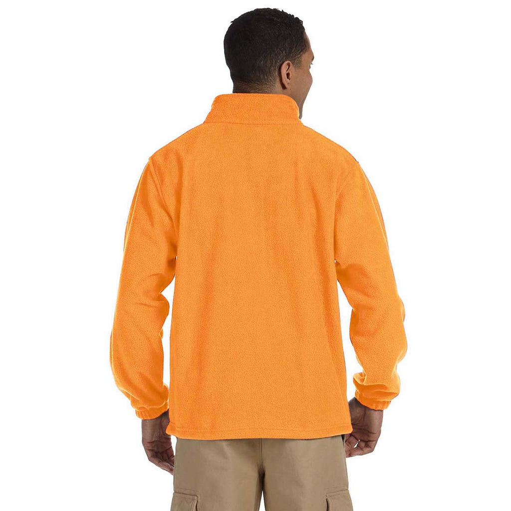 Harriton Men's Safety Orange Tall 8 oz. Full-Zip Fleece