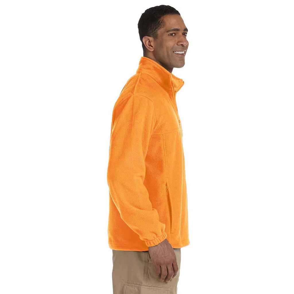 Harriton Men's Safety Orange Tall 8 oz. Full-Zip Fleece