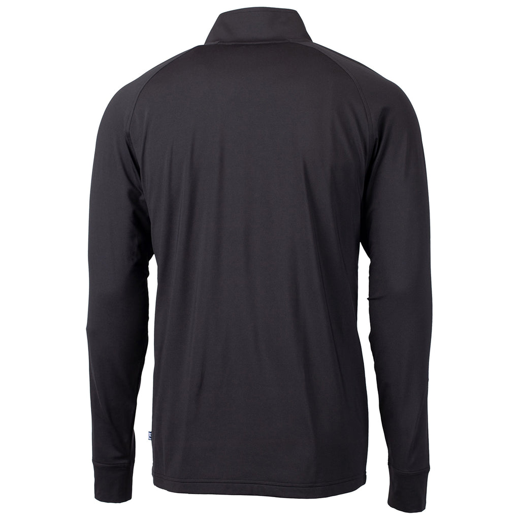 Cutter & Buck Men's Black Adapt Eco Knit Stretch Recycled Quarter Zip Pullover
