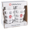 SnugZ White 20 oz. lifefactory Beverage Glass with Silicone Sleeve 2 Pack