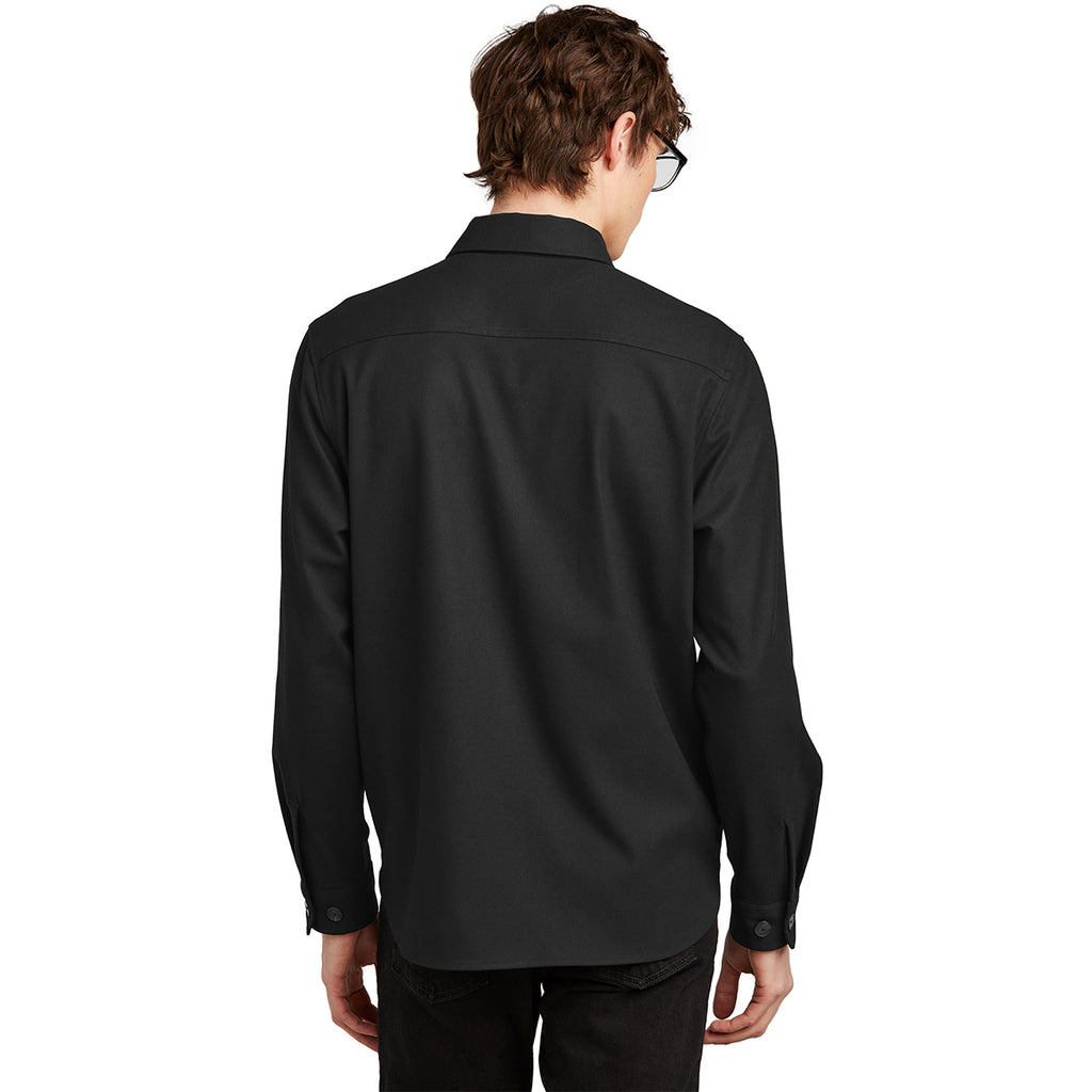 Mercer+Mettle Men's Deep Black Long Sleeve Twill Overshirt