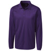 Clique Men's College Purple Long Sleeve Ice Pique Polo