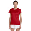 New Balance Women's Cherry Red Ndurance Athletic V-Neck T-Shirt