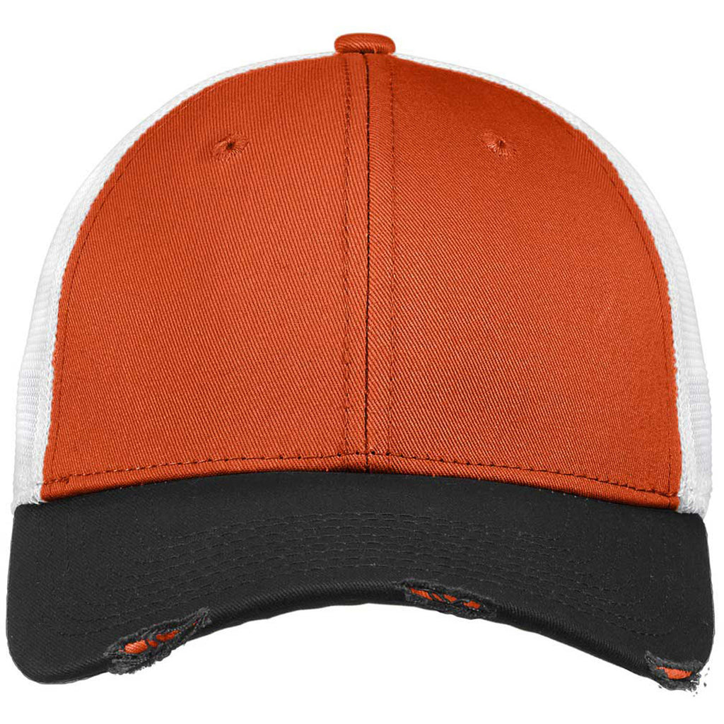 New Era Black/Deep Orange/White Vintage Mesh Cap